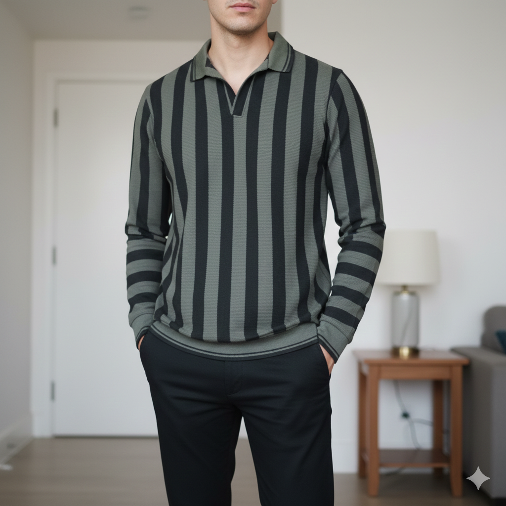olive green and black jonny collar
